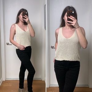 NWT Forever 21 Cream Open Knit Tank Top